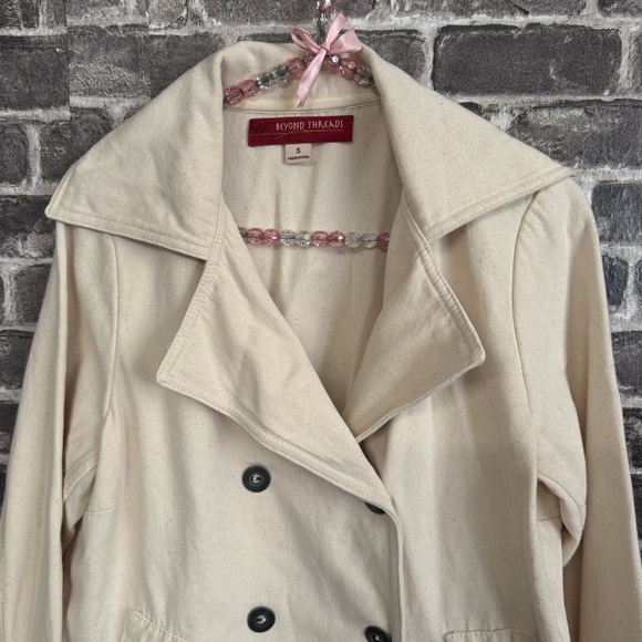 Beyond Threads Bridgette Cotton Canvas Peacoat Jacket cream white - Picture 3 of 10